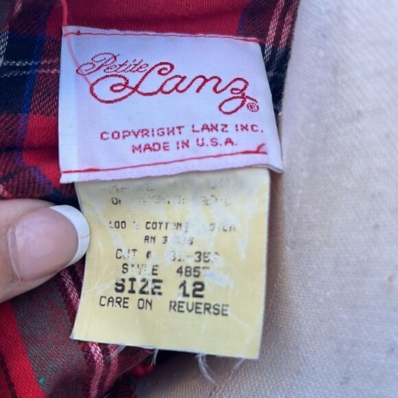 Petite Lanz Made USA Christmas Holiday flannel Vintage nightgown dress Womens 12 - Picture 16 of 16